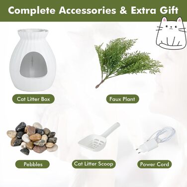 Квітча для котів SOARS з лопаткою, туалет для котів з інтелектуальною системою видалення запаху, великий лоток для котів XXL з фіранкою, камінцями, для вітальні, спальні, куточка