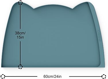 Підкладка під миску для собак та котів OHMO, 60x38 см, силіконова, неслизька, водовідштовхувальна, блакитна