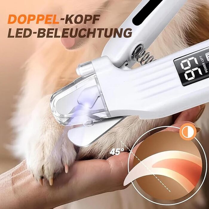 Триммер для кігтів Pettrim 2-в-1 з LED-підсвічуванням для собак та котів