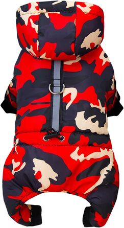 Теплий зимовий халат для собак Izefia, XXL (довжина спини 37 см), червоний