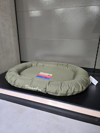 Кругле собаче ліжко Flamingo Dreambay для великих собак (Лабрадор, Голден Ретрівер), 100x75x15 см, зелене