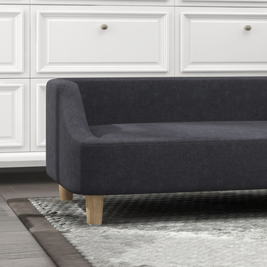 PawHut Dog Sofa Pet Диван для великих собак Піднесений дизайн з дерев'яними ніжками, темно-сірий, зручний і стильний