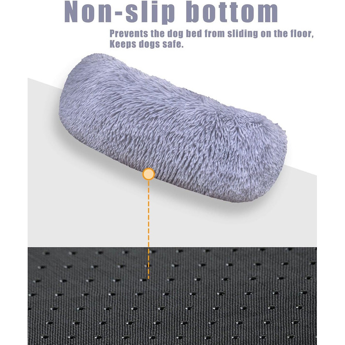 Кругле ліжко для собак та котів, м'яке, 4XL (120 см), сірий колір