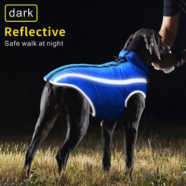 Водонепроникні дощовики для собак, зимові куртки для тварин, дощовики для собак, одяг для собак, світловідбиваючий одяг, жилет для цуценят з отвором для шлейки, для маленьких, середніх та великих собак (Синій, 3XL)