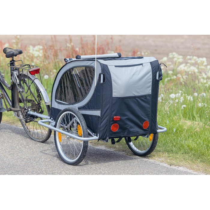 Підстилка для собак Karlie Doggy Liner Paris De Luxe Teflon®, сіро-чорна, розмір L (148x90x88 см)