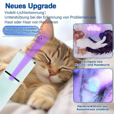 Набір для стрижки котів Dufuso Leise Schermaschine: 4 в 1, LED-підсвічування, професійний триммер для собак та котів, для догляду за лапами, очима, вухами, обличчям та тілом (білий/зелений)