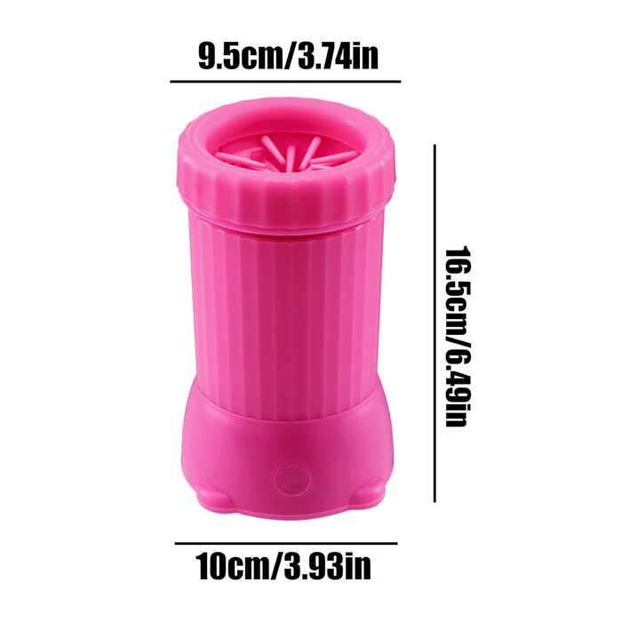 Автоматичний очищувач лап для собак | USB, перезаряджається | Розумний набір для чищення лап, для дому та прогулянок, для середніх та великих порід (Рожевий)