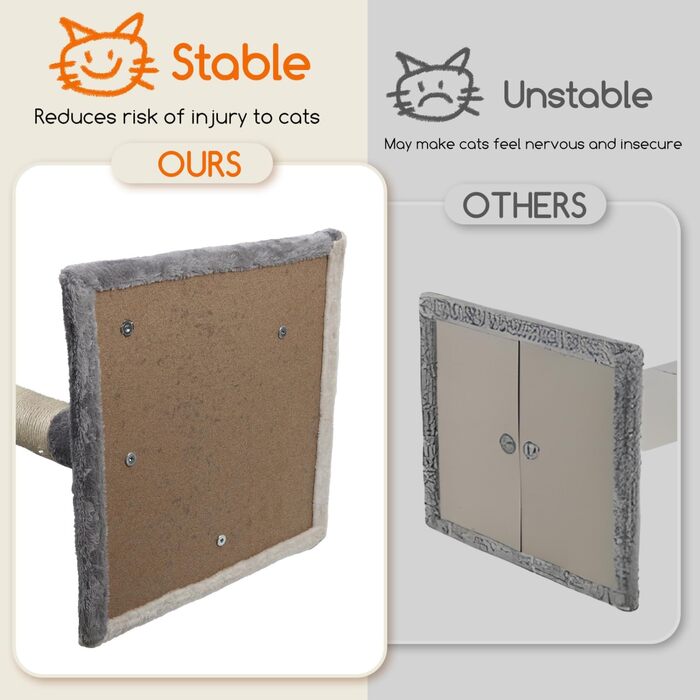 Котячий дряпак Nobleza 118,5 см, 3 платформи, 1 будиночок, помпон, іграшка, сірий