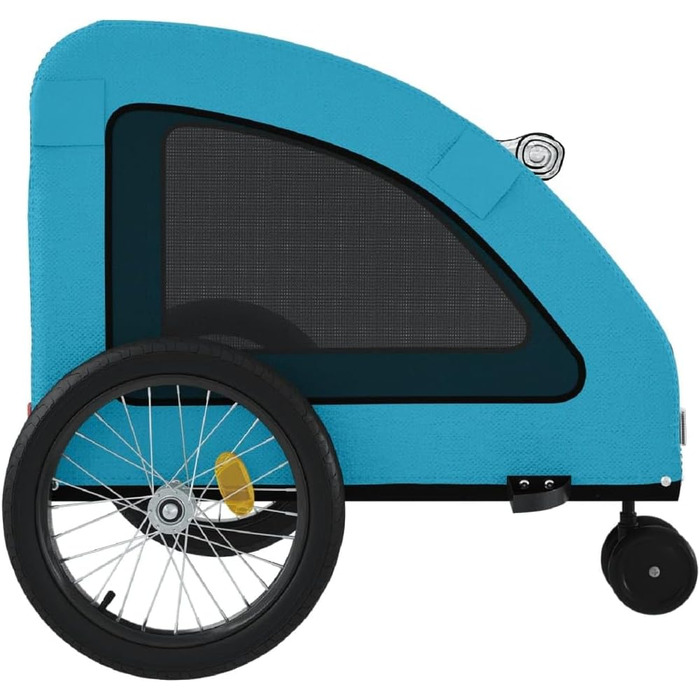 Причіп для велосипеда, переноска для собак, блакитний, Oxford-тканина, сталь, 93988