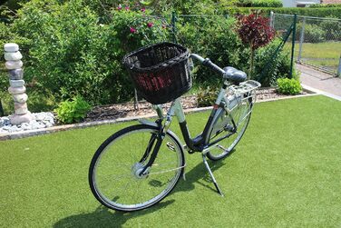 Кошик для собак на кермо велосипеда з плетеної лози з металевою сіткою та подушкою (чорний). Кошик для велосипеда з лози (без подушки)