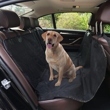 Автомобільний аксесуар для собак Todeco: зручний, миючий, знімний автокрісло для великих та середніх собак з фіксатором, кишенями та водонепроникним покриттям (чорний)