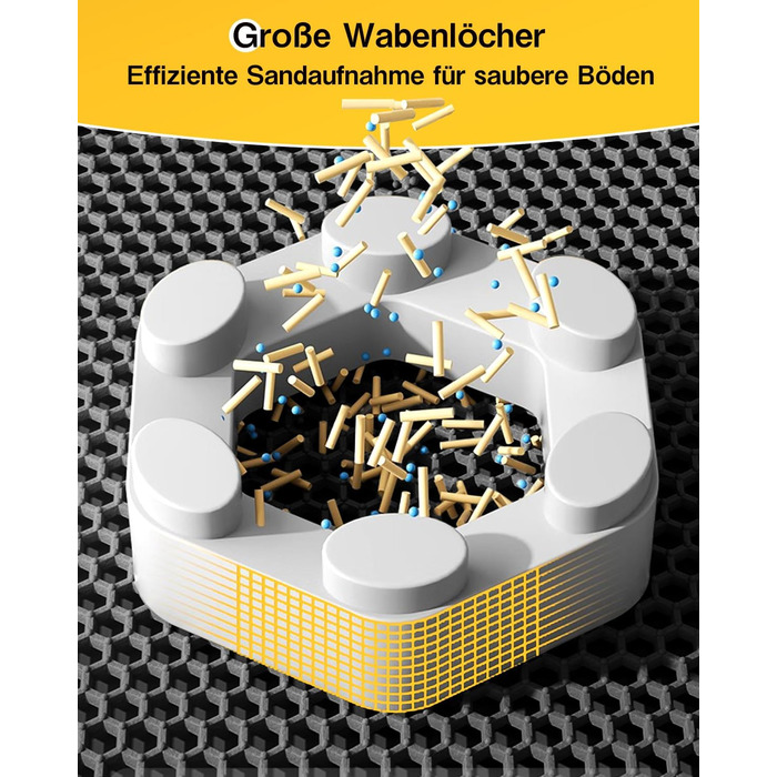 Килимок для котячого туалету Ycozy Katzenklo Matte XL 90x60 см, EVA, двошаровий, вологостійкий, легко миється, бежевий