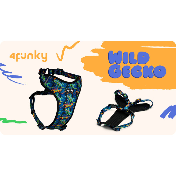 Шлейка Guard Comfort Wild Gecko від 4Funky | Регульована, для малих собак (розмір XS)