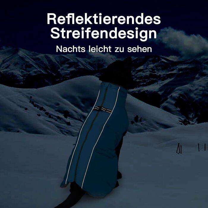 Водонепроникна куртка для собак на зиму, тепла флісова куртка для середніх собак, захист від бруду, для далматинців, зелено-блакитна, розмір L