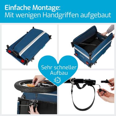 Причіп для велосипеда та візок-тачка | Причіп-платформа для велосипеда та електробіка | Вантажопідйомність 40 кг, об'єм 120 літрів | Складаний причіп з дахом та захистом від дощу | Ідеально для покупок, прогулянок, фестивалів