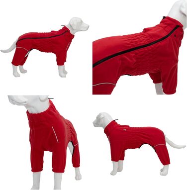 Вітростійка куртка для собак, фліс, зимовий теплий одяг, червона, розмір M