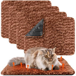 Самогріюча котяча ковдра Photect: тепла та зручна для вашого улюбленця. 40 x 50 см, темно-коричневий колір, легко прати.