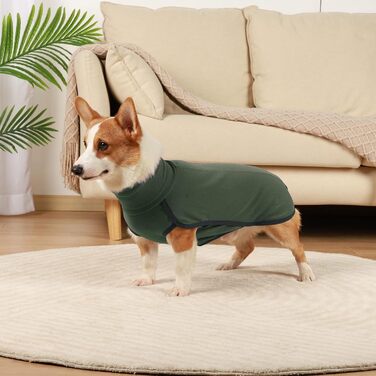 Флісовий пуловер для собак, теплий та легкий, піжама, верхній одяг для осені та зими, для цуценят та собак різних розмірів (зелений, XS)