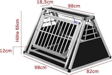 Транспортний бокс Transportbox N59 для собак, алюміній, 82x98x65 см, з аварійним виходом та захистом бампера