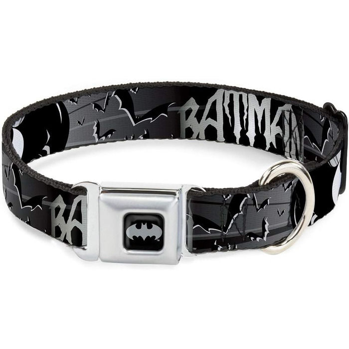 Нашийник для собак Buckle-Down BMA Batman чорний/сріблястий