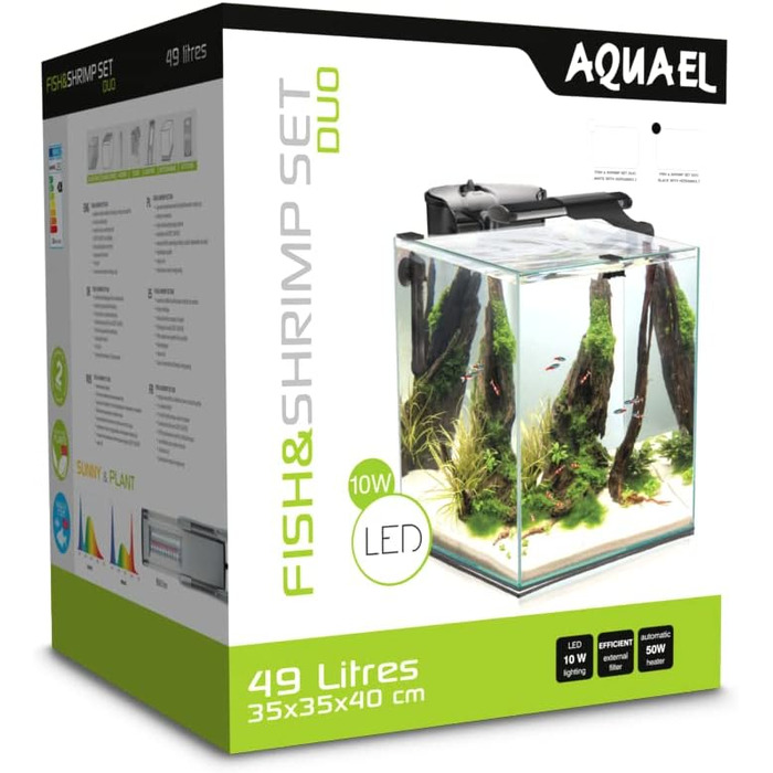 Акваріумний набір Aquael Fish&Shrimp Set Duo D&N 35, чорний, для риб та креветок