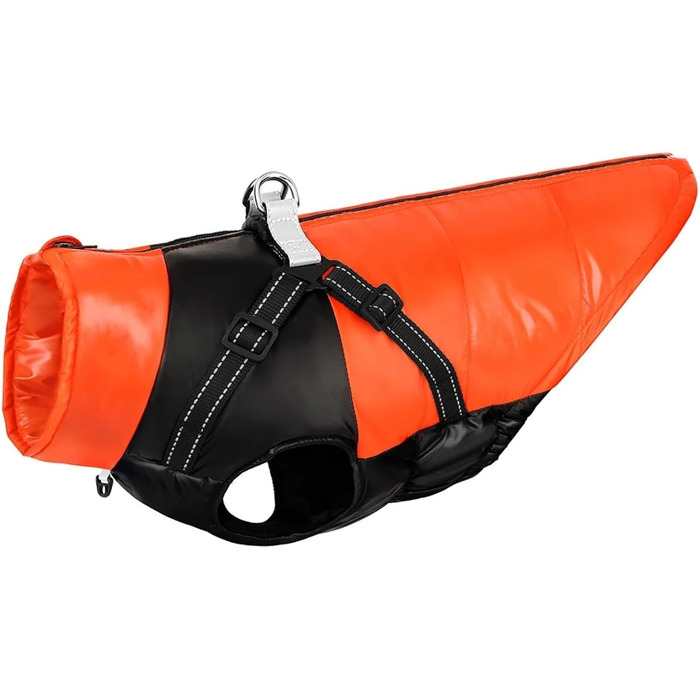 Водонепроникна жилетка для собак з шлейкою, для вулиці, світловідбиваюча, легка, для Шиба-Іну, Бульдога (Помаранчевий, 2XL)