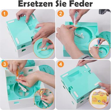 Інтерактивна іграшка для котів Migipaws 3 в 1: MigiBox з 12 отворами, електрична, з підсвічуванням, паперова, для розваги котів, перезаряджається