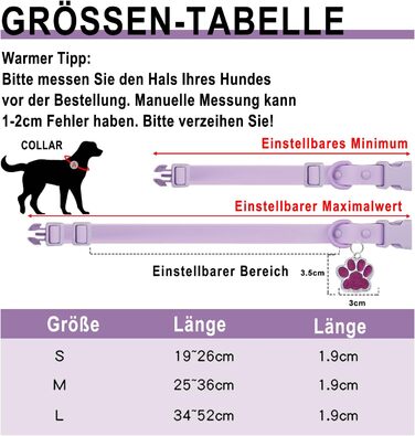 Персоналізоване собаче нашийник з металевою застібкою, з іменем та номером телефону. Регульовані розміри для великих та середніх собак (Collar 07)