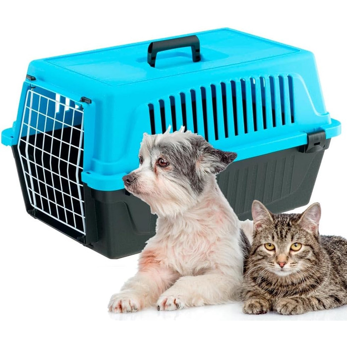 Транспортний бокс Ferplast Atlas 10 EL для собак та котів до 5 кг, блакитний, 32.5x48x29 см