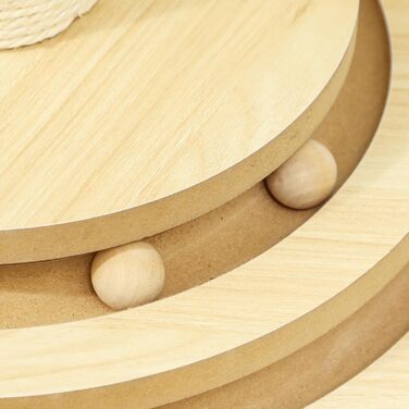 Котячий кігтеточки PawHut 4-в-1 з сизалю, 69 см, з іграшкою, для дому, дуб, 45 x 45 x 69 см