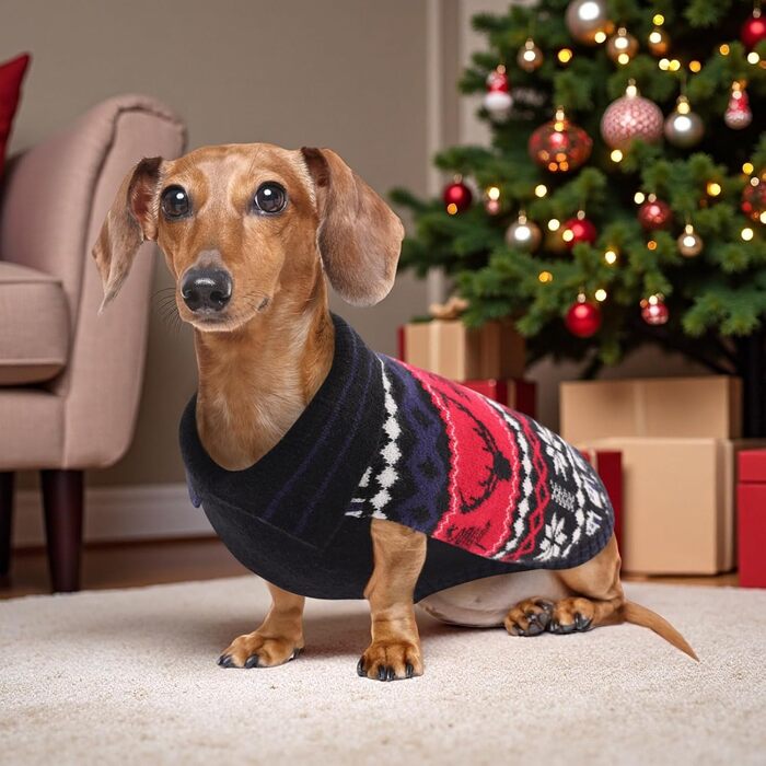 Світер для собак KONVINIT з різдвяним дизайном (XL, 62см), теплий різдвяний костюм для собак з оленями, сніжинками та ялинкою, зелений, ідеальний для зими