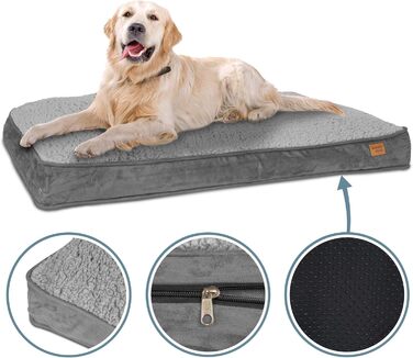 Килимок для собак ib style Dreams, м'яке ліжко для собак, килимок для сну, середні породи, зручне ліжко, знімний чохол, сірий, 100x68 см