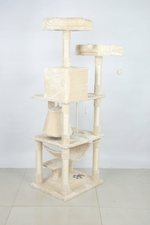 Високий когтеточка-комплекс для котів: лежанка та стовпчик для дряпання, вежа Drapaczek 161 - 220 см