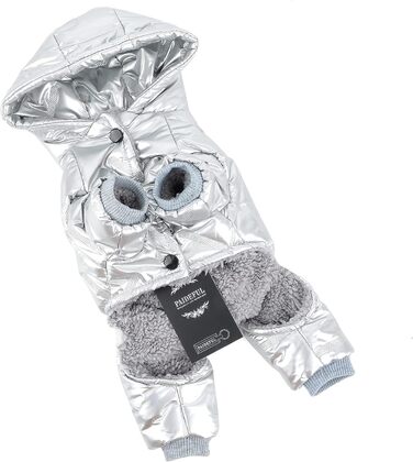 PAIDEFUL Зимовий теплий пуховик для собак - куртка з капюшоном для маленьких собак, чихуахуа, котів. Сріблястий колір, водонепроникний, для холодної погоди. Розміри S-XXL