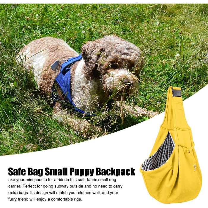 Жовта сумка-переноска для собак та цуценят – зручна, з регульованим ремінцем для прогулянок та подорожей