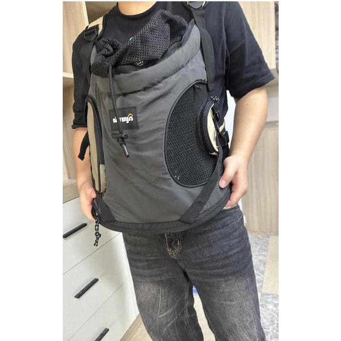 NATUYA Сумка-переноска для собак, переноска для тварин з м'яким дном, 2 кишені на блискавці, для подорожей, хаджінгу, переноска для собак з переднім доступом (Сірий)