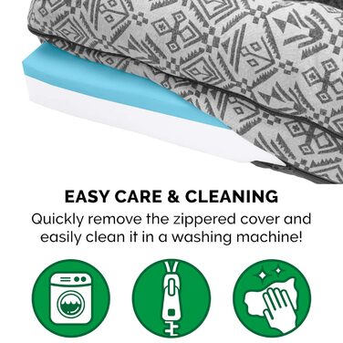 Холодне ліжко для собак Furhaven з гелевою піною, плюш та декор у стилі південно-західного килима, дизайн у стилі дивану знімний, пральний чохол, фіолетово-сірий, розмір L, 91 x 69 x 17 см