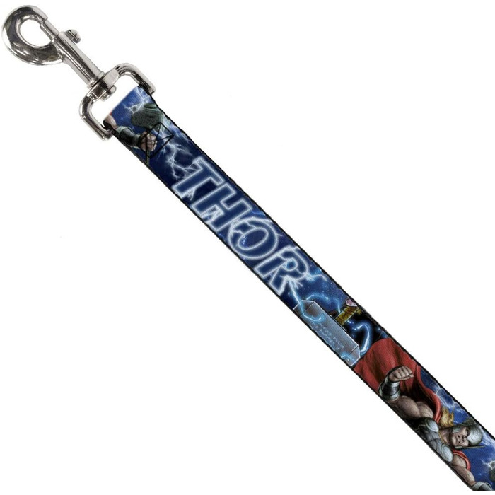 Повідок для собак Buckle-Down Avengers Thor Hammer, 120 см, 3,8 см, синій з білим, міцний нейлон