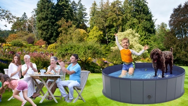 Складаний басейн для собак Wobell, сірий, 100x30 см, 230 л