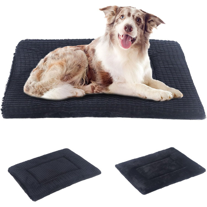 Ортопедичне ліжко для собак BVAGSS, м'яке килимок для собак, миється, тепле ліжко для маленьких, середніх та великих собак, 91x58x4 см, сірий колір