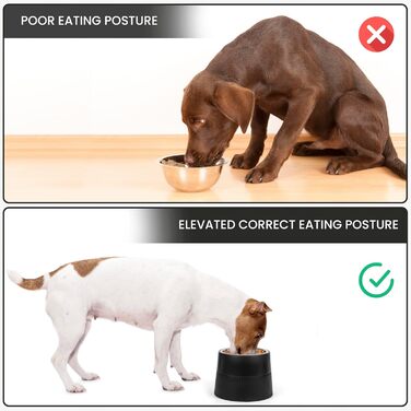 Станція для годування Belle Vous з висувними мисками для собак - 400 мл, миска з нержавіючої сталі з антиковзним підйомником - для великих/маленьких/середніх собак та котів