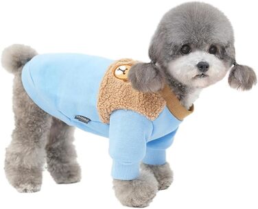 Теплий зимовий пуловер для собак маленьких порід, вага до 3,9 кг, блакитний, розмір L