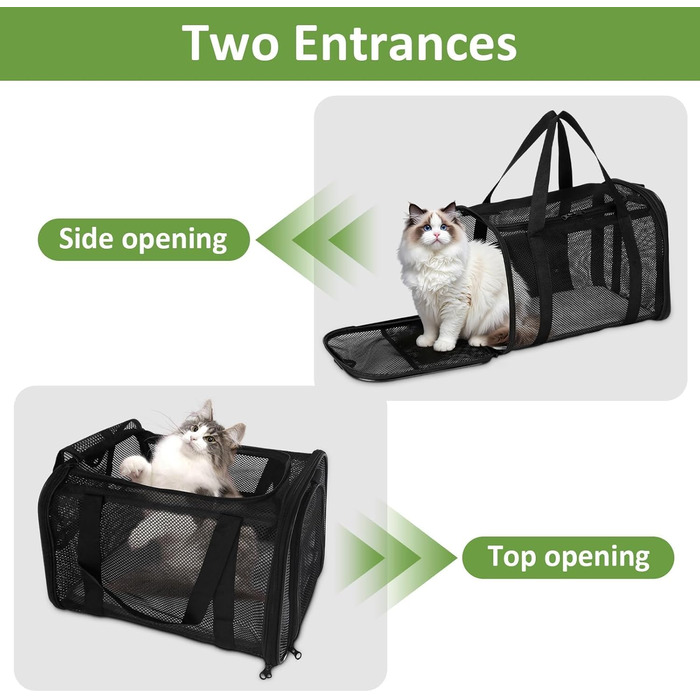 Транспортна сумка для кота/собаки, чорна. Складана переноска для тварин до 6 кг