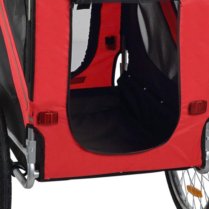 Фahrradanhänger Zoomundo для собак: червоний/чорний, срібна рама - Zoomundo