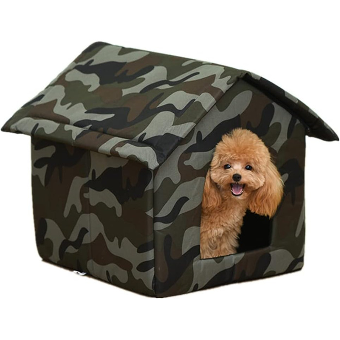 MUYYIKA Будинок для котів на вулицю, зимостійкий, водонепроникний, для тварин, 33 x 30 x 35 см, камуфляж