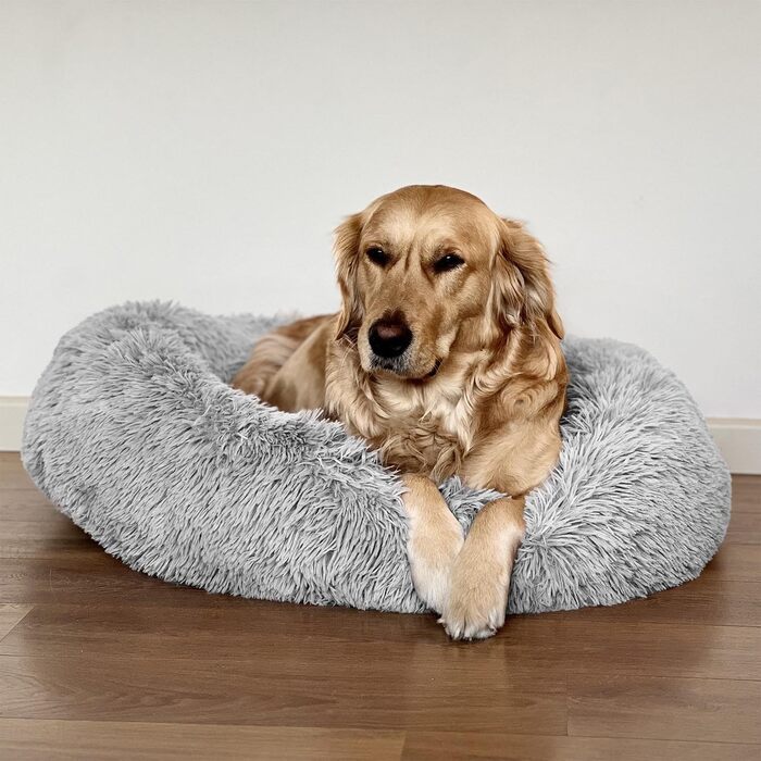 М'яке ліжко для собак та котів Alaska Grey, велике, 81 см, знімний чохол, неслизьке, машинне прання