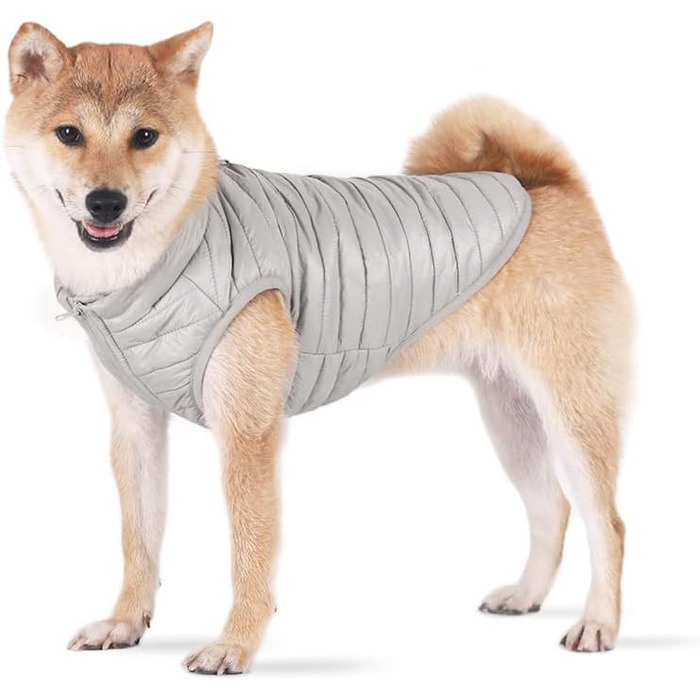 Зимовий одяг для собак: перевертається, теплий, водонепроникний, вітронепроникний, з пуховою підкладкою, для малих та середніх собак, сірий, розмір XL