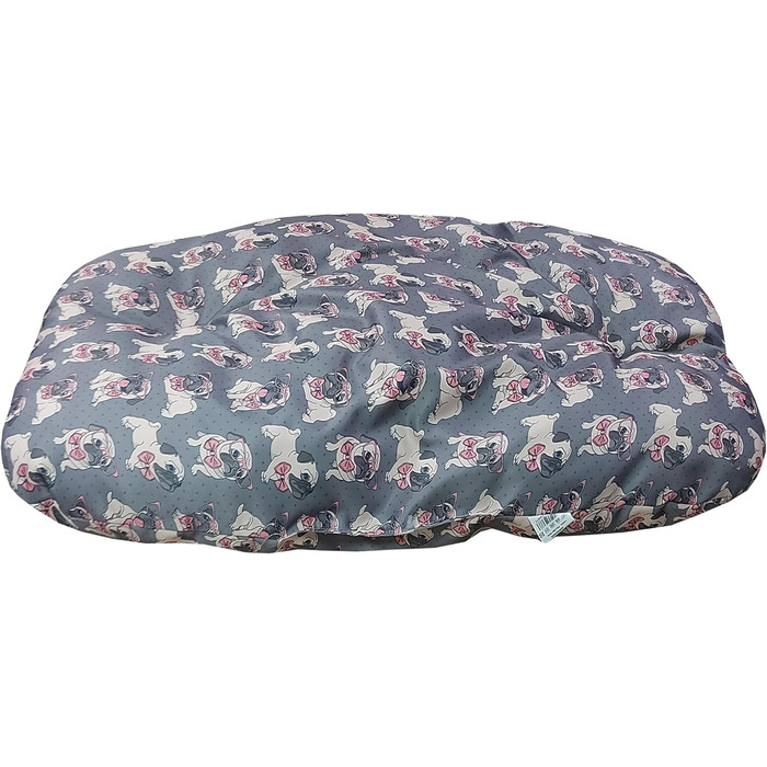 Овальне лежанка для тварин з велюру – м'яке ліжко для собак та котів. Лежанка з принтом Animalier, Made in Italy (для мопсів)