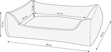 Лежак для собак і котів Dehner Sammy, 90x70x20 см, поліестер, сірий