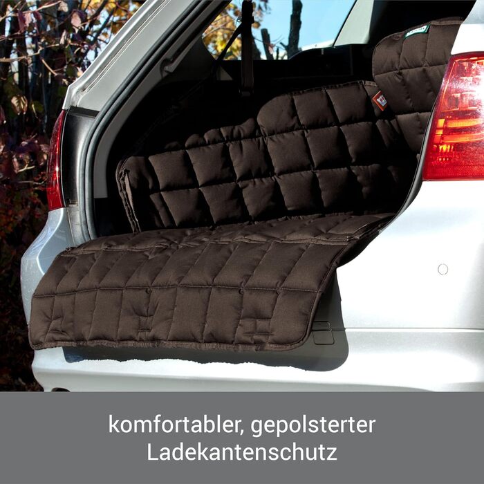 Захист для багажника Dr. Bark з підкладкою та захистом краю вантажного отвору, універсальний, бавовняна тканина, миючий, гігієнічний, 90x110 см, коричневий